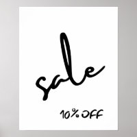 10% Off Sale Sign, Boutique Black and White Sale