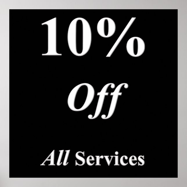 10% off Services Poster Matte (Front)