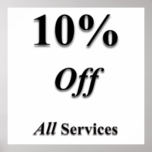 10 off Services Poster Matte