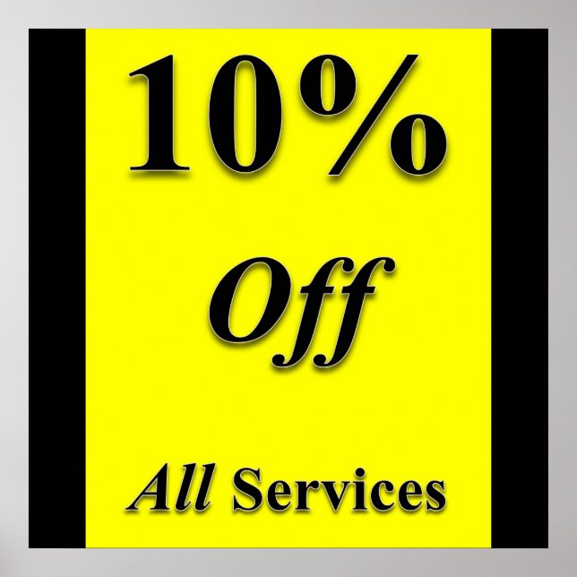 10% off Services Poster Matte (Front)