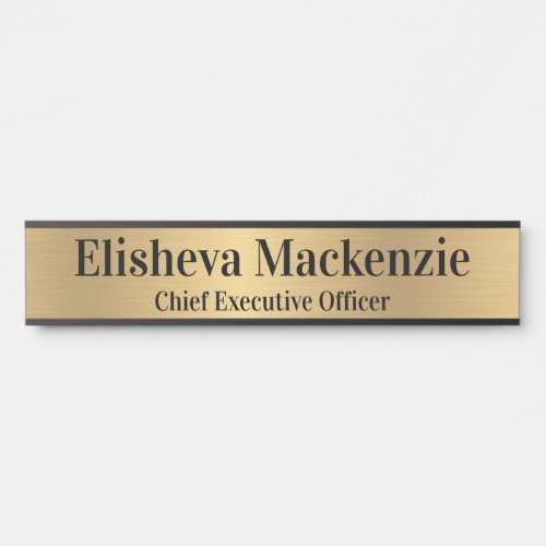 10 Office Door Sign Signs  Name Plate Faux Gold