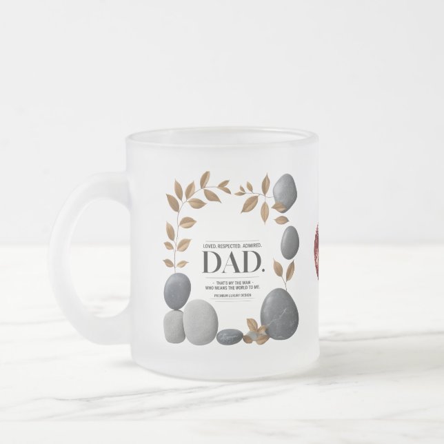 10 oz Frosted Glass Mug – Elegant Gift for Father (Left)