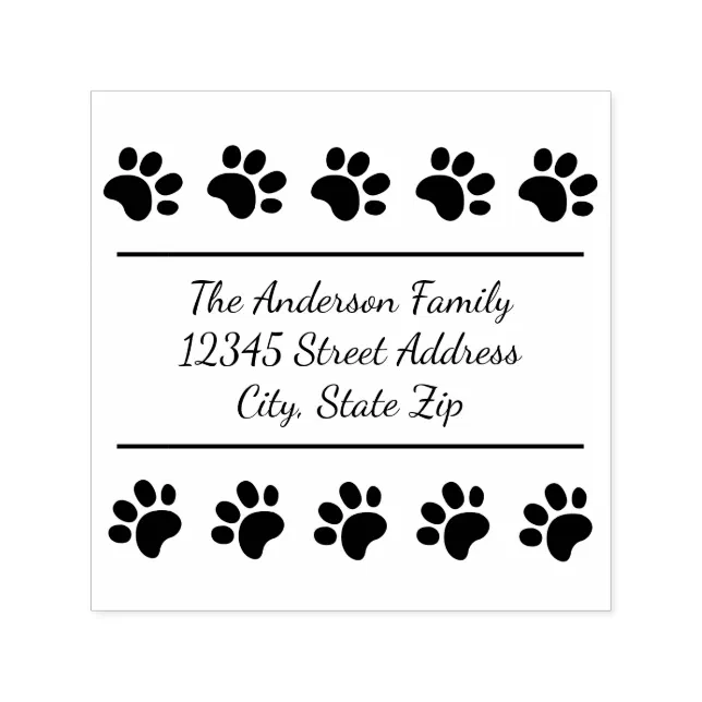 10 Paw Prints Square Self Inking Stamp Zazzle