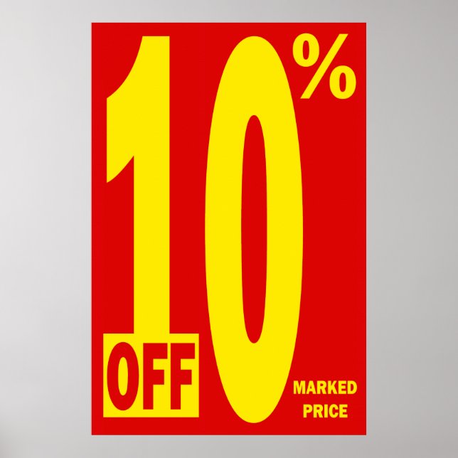 10 PERCENT OFF MARKED PRICE POSTER (Front)