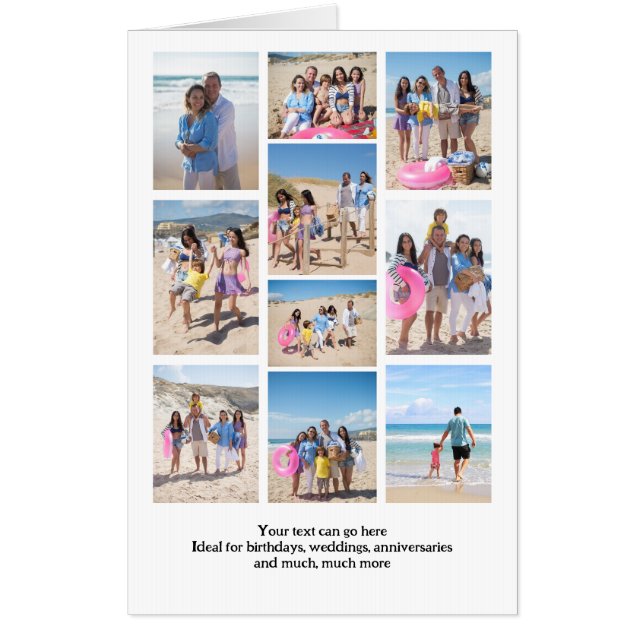 10 Photo Collage and Personalized Text Card (Front)
