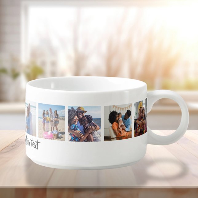 10 Photo Collage And Text Template  Bowl (10 Photo Collage And Text Template Bowl by Ricaso. Add your own photos and text. Chili bowls)