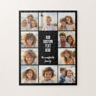 10 Photo Collage Border - Center Text Blocks Jigsaw Puzzle