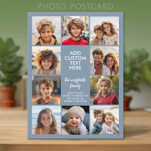 10 Photo Collage Border - Center Text Blocks Postcard