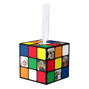 10 Photo Collage colorful square color puzzle cube Ornament