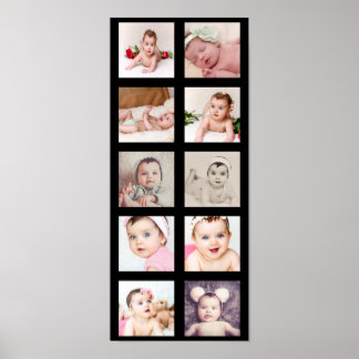 10 Photo Collage Custom Personalized Poster