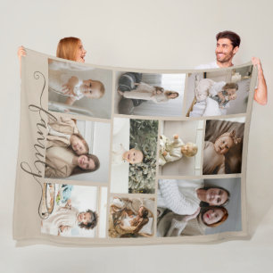 10 Photo collage friends template personalized Fleece Blanket