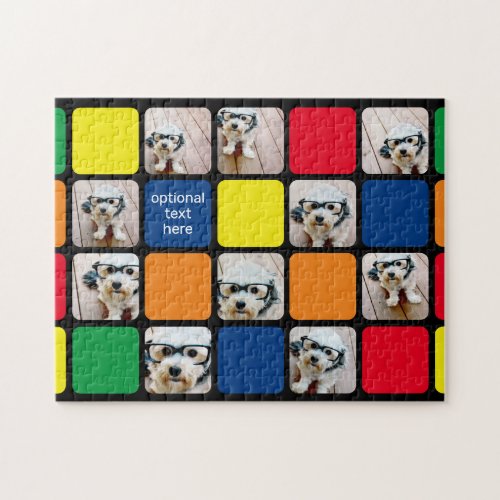 10 photo collage modern cube red blue green yellow jigsaw puzzle