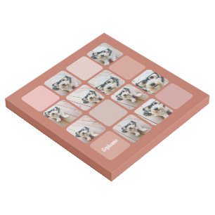 10 Photo Collage peach coral grid with script text Gallery Wrap