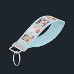 10 Photo Collage Personalized (blue) Wrist Keychain<br><div class="desc">10 Photo Collage Personalized wrist keychain from Ricaso .. many colors available</div>