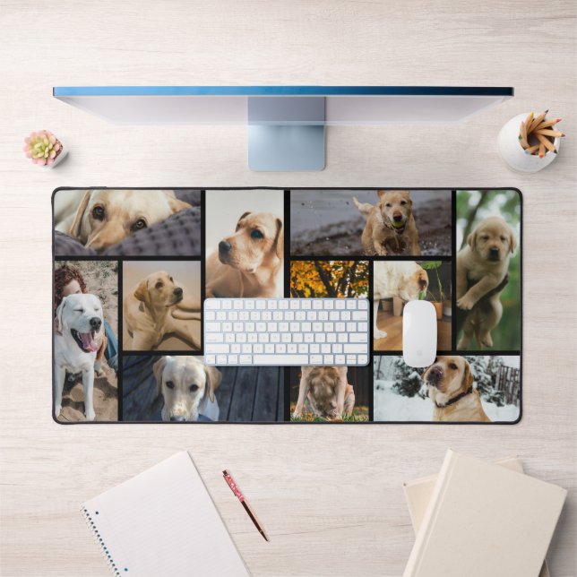 10 Photo Collage Personalized  Desk Mat (Office 1)