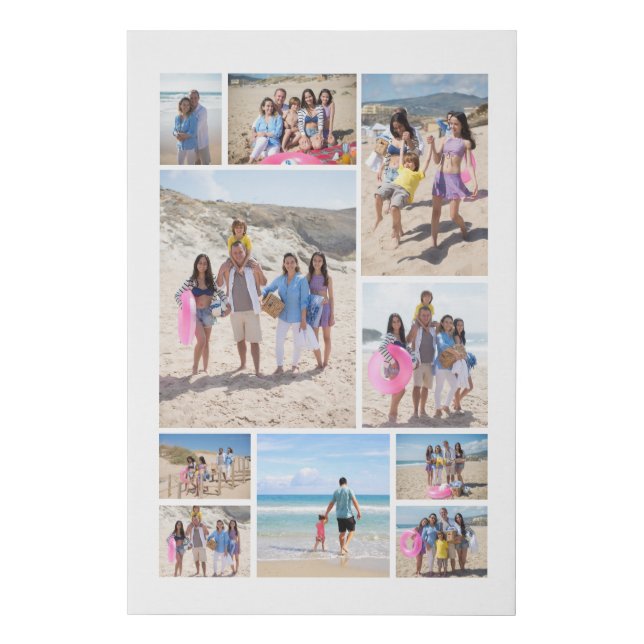 10 Photo Collage Personalized Faux Canvas Print (Front)