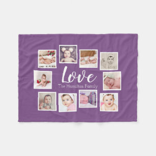 10 Photo Collage Personalized Fleece Blanket
