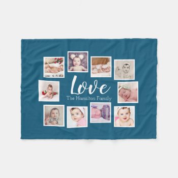 10 Photo Collage Personalized Fleece Blanket by Ricaso at Zazzle
