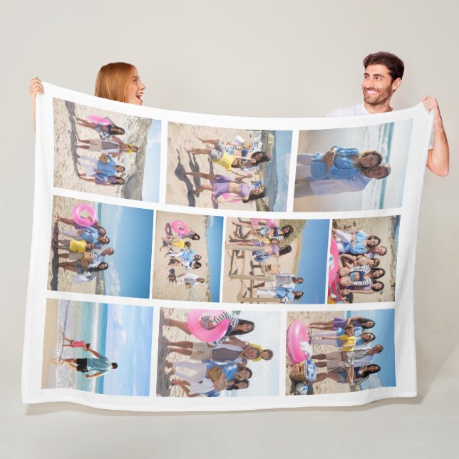 10 Photo Collage Personalized Fleece Blanket (In Situ)