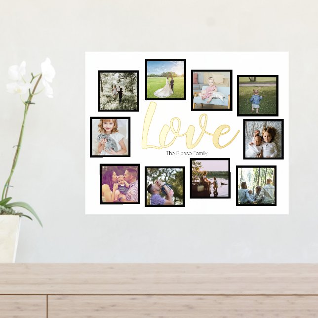 10 Photo Collage Personalized Love Foil Prints (In Situ (Entry Table))