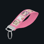 10 Photo Collage Personalized (pink) Wrist Keychain<br><div class="desc">10 Photo Collage Personalized wrist keychain from Ricaso .. many colors available</div>