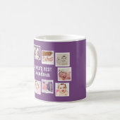 10 Photo Collage With Personalized Text Purple Coffee Mug (Front Right)