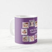 10 Photo Collage With Personalized Text Purple Coffee Mug (Front Left)