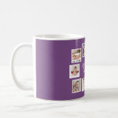 10 Photo Collage With Personalized Text Purple Coffee Mug (Left)