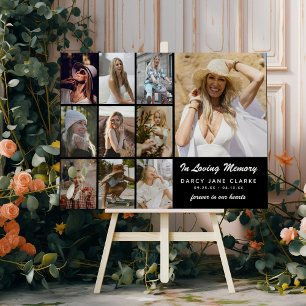 10 Photo Grid 'In Loving Memory' Memorial Foam Board
