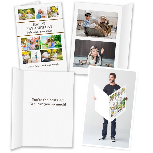 10 Photo Happy Father's Day Card (10-photo big greeting card for Father's Day)