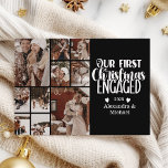 10 Photo Minimalist First Christmas Engaged Holiday Card<br><div class="desc">Capture the magic of your engagement with this modern and cozy holiday card. Featuring a bold white script on classic black, paired with your favorite winter photo, this design celebrates your first Christmas as an engaged couple in timeless style. Personalize with your names and the year for a heartfelt seasonal...</div>