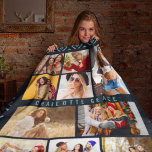 10 Photo Modern Geometric Stylish Name Fleece Blanket<br><div class="desc">10 Photo Modern Geometric Stylish Name Fleece Blanket features ten of your favorite pictures for an easy and quick DIY add your own photo collage. Personalize with your name and surrounded with a geometric pattern. Makes a perfect gift for Christmas, birthdays, Mother's Day, Father's Day. sisters, best friends and more....</div>