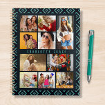 10 Photo Modern Geometric Stylish Name Planner<br><div class="desc">10 Photo Modern Geometric Stylish Name Planners features ten of your favorite pictures for an easy and quick DIY add your own photo collage. Personalize with your name and surrounded with a geometric pattern. Makes a perfect gift for Christmas, birthdays, Mother's Day, Father's Day. sisters, best friends and more. Designed...</div>