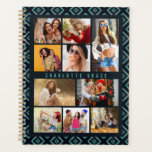 10 Photo Modern Geometric Stylish Name Planner<br><div class="desc">10 Photo Modern Geometric Stylish Name Planners features ten of your favorite pictures for an easy and quick DIY add your own photo collage. Personalize with your name and surrounded with a geometric pattern. Makes a perfect gift for Christmas, birthdays, Mother's Day, Father's Day. sisters, best friends and more. Designed...</div>