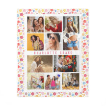 10 Photo Modern Stylish Watercolor Polka Dots Name