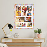 10 Photo Modern Trendy Hippie Floral Stylish Name Canvas Print<br><div class="desc">10 Photo Modern Trendy Hippie Floral Stylish Name Canvas Art features ten of your favorite pictures for an easy and quick DIY add your own photo collage. Personalize with your name and surrounded with a retro hippie colorful floral pattern. Makes a perfect gift for Christmas, birthdays, Mother's Day, sisters, best...</div>