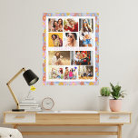10 Photo Modern Trendy Hippie Floral Stylish Name Canvas Print<br><div class="desc">10 Photo Modern Trendy Hippie Floral Stylish Name Canvas Art features ten of your favorite pictures for an easy and quick DIY add your own photo collage. Personalize with your name and surrounded with a retro hippie colorful floral pattern. Makes a perfect gift for Christmas, birthdays, Mother's Day, sisters, best...</div>