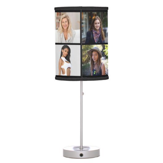 10-photo Personalized Photo Table Lamp (Black) (Back)