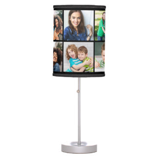 10-photo Personalized Photo Table Lamp (Black)