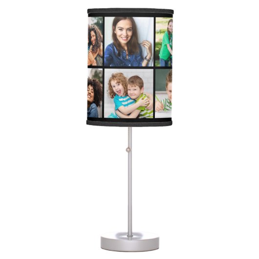 10-photo Personalized Photo Table Lamp (Black) (Front)