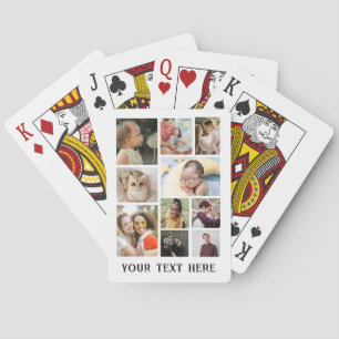 10 Photo Template Collage with Custom Text Poker Cards
