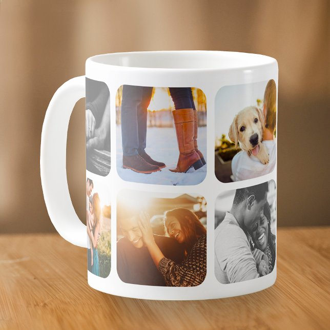 10 Photo Template Grid Rounded Frame Mug (Creator Uploaded)