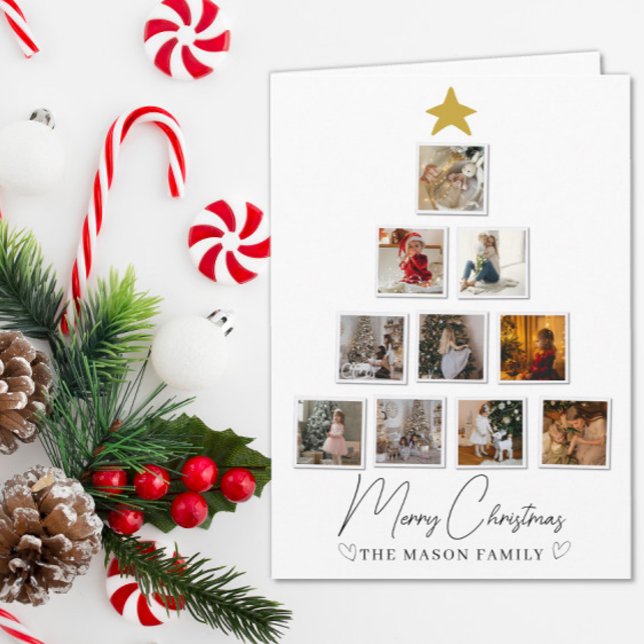 10 Photo Tree Shape Christmas Card (Creator Uploaded)