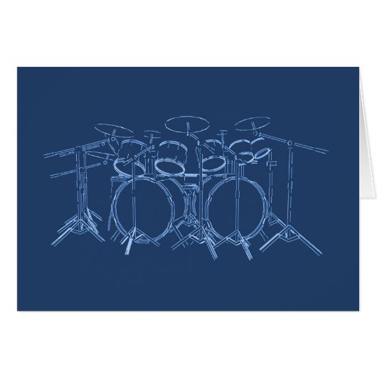 10 Piece Drum Kit: Blueprint Drawing: Cards (Front Horizontal)