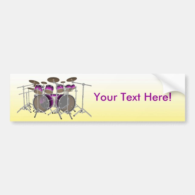 10 Piece Drum Kit: Bumper Sticker (Front)