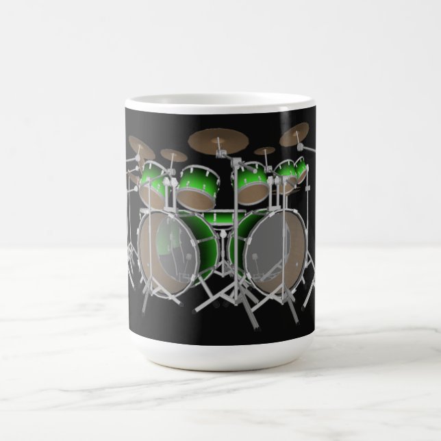 10 Piece Drum Kit: Green Gradient: Coffee Mug (Center)