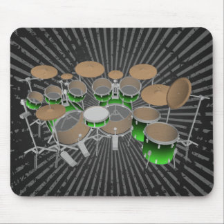 10 Piece Drum Kit: Green Gradient: Drums Mousepad