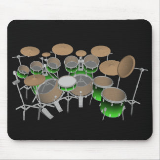 10 Piece Drum Kit: Green Gradient: Drums Mousepad