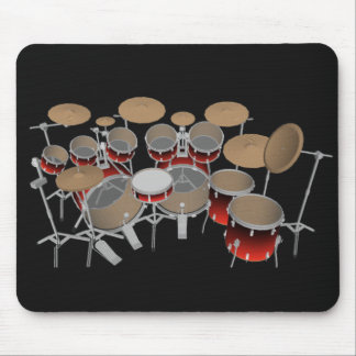10 Piece Drum Kit: Red Gradient: Drums Mousepad