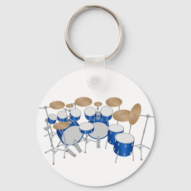 10 Piece Drum Kit: Vector Drawing: Keychain (Front)